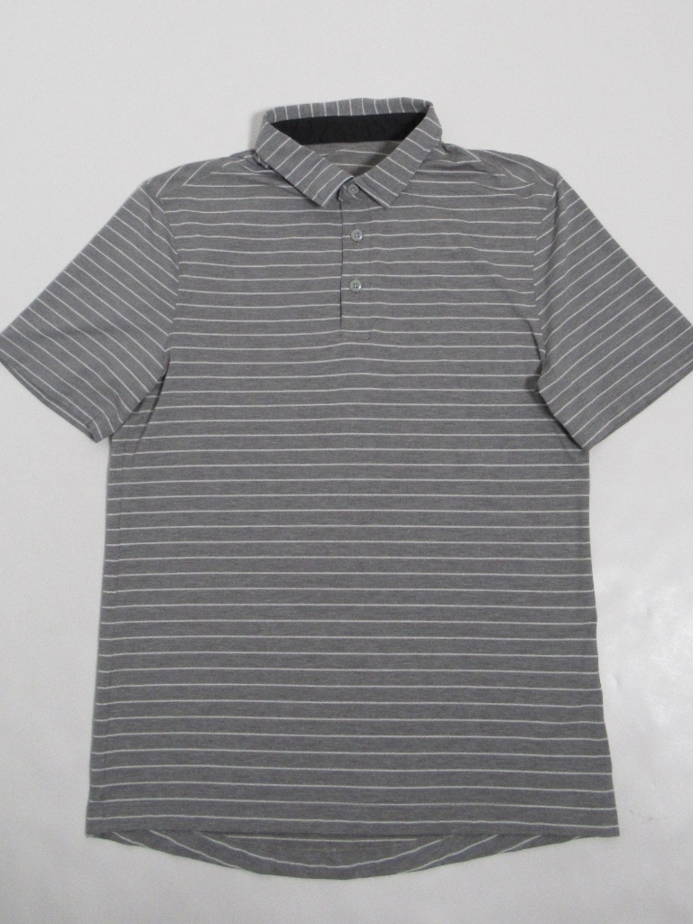 Lululemon Evolution Polo Bunker Stripe / Heathered White Heathered Battleship S
